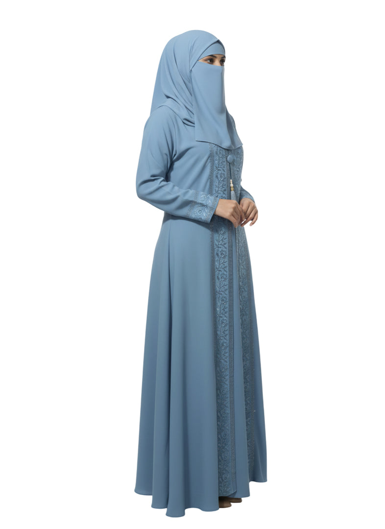 Designer Abaya with Tonal/Metallic Embellishment