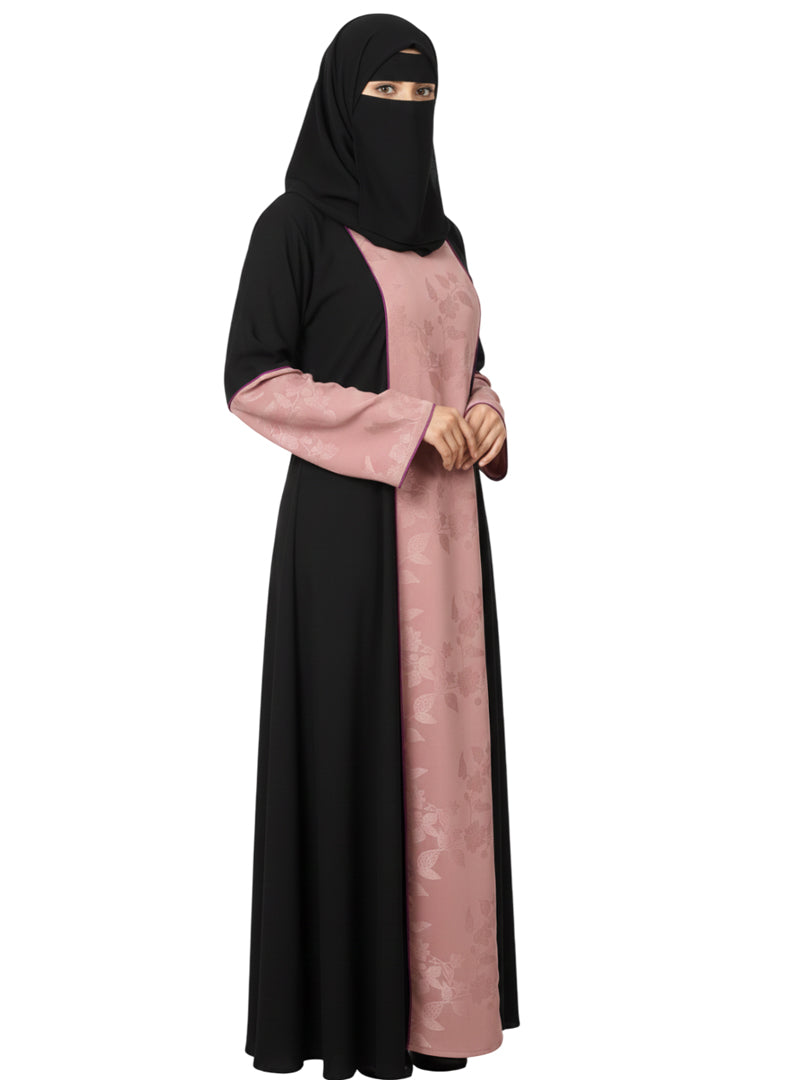 Graceful A-Line Abaya with Fancy Embroidery – Modest Burqa Dress