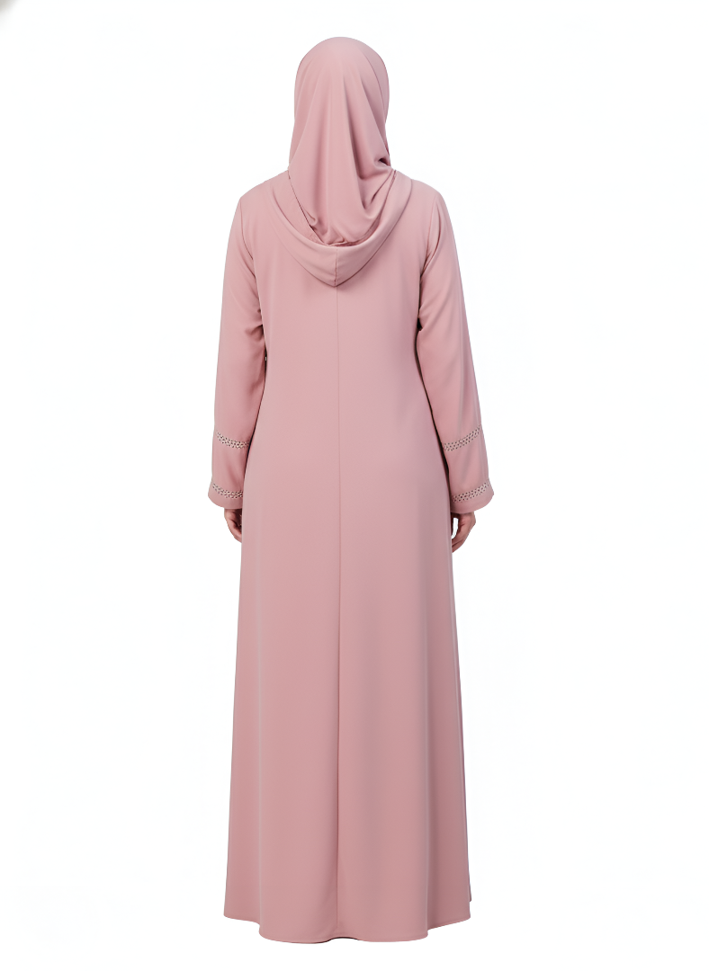 Dusty Rose Layered Burqa | Modest Islamic Clothing with Embroidery