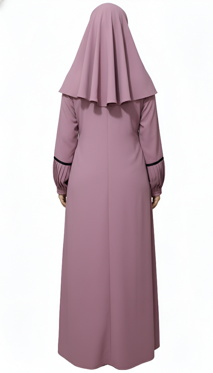 Front Open Abaya with Elastic Sleeves – Soft Nida Fabric Burqa