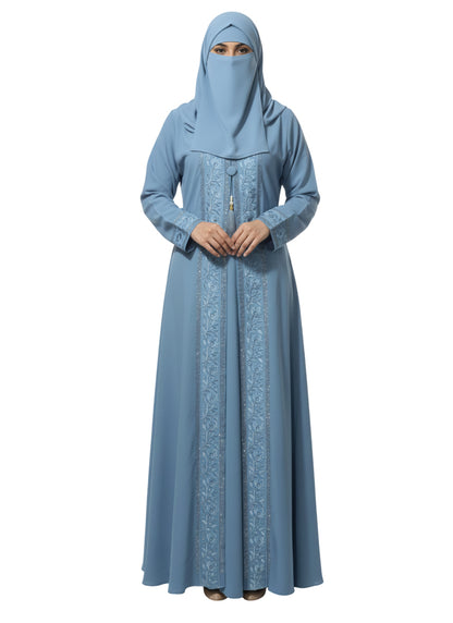 Designer Abaya with Tonal/Metallic Embellishment