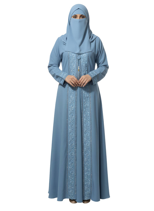 Designer Abaya with Tonal/Metallic Embellishment