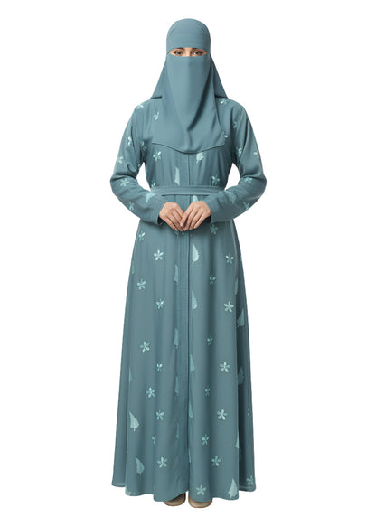 Modest Wear Embroidered Double Shrug Abaya Burqa for Women