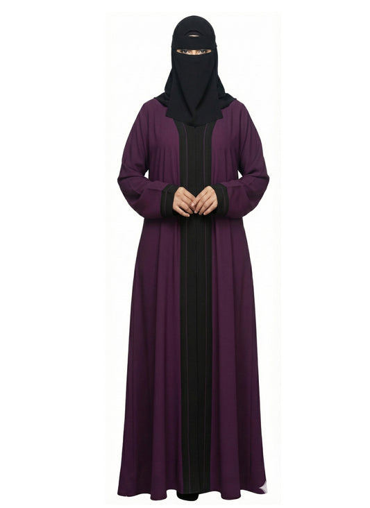 Inara Abaya Burqa With Embroidered Front Open