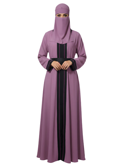 Inara Abaya Burqa With Embroidered Front Open