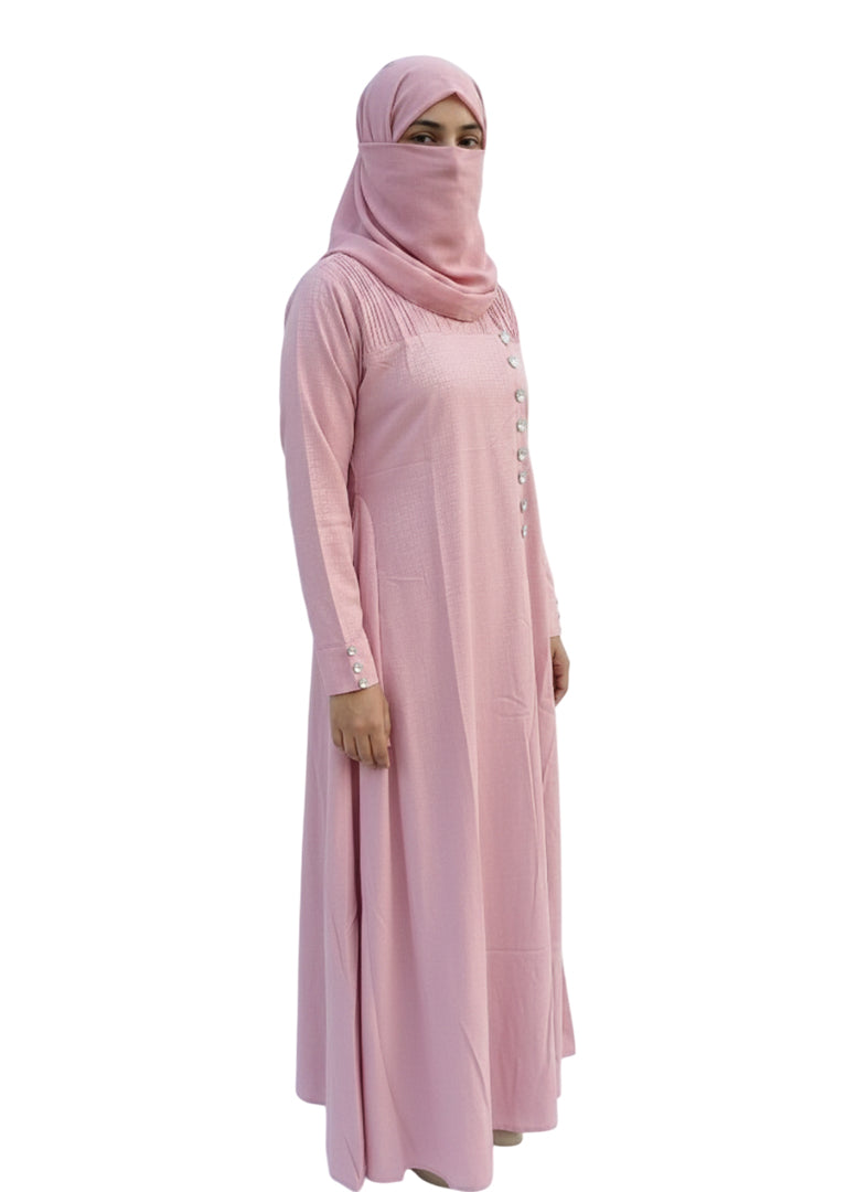 Elegant Embroidered Front Open Abaya Burqa – Modest Fashion Training Edition