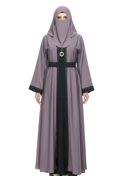 Dusty Rose Layered Burqa | Modest Islamic Clothing with Embroidery