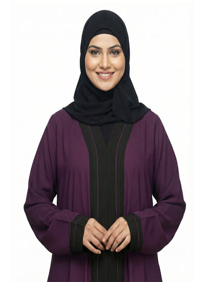 Inara Abaya Burqa With Embroidered Front Open