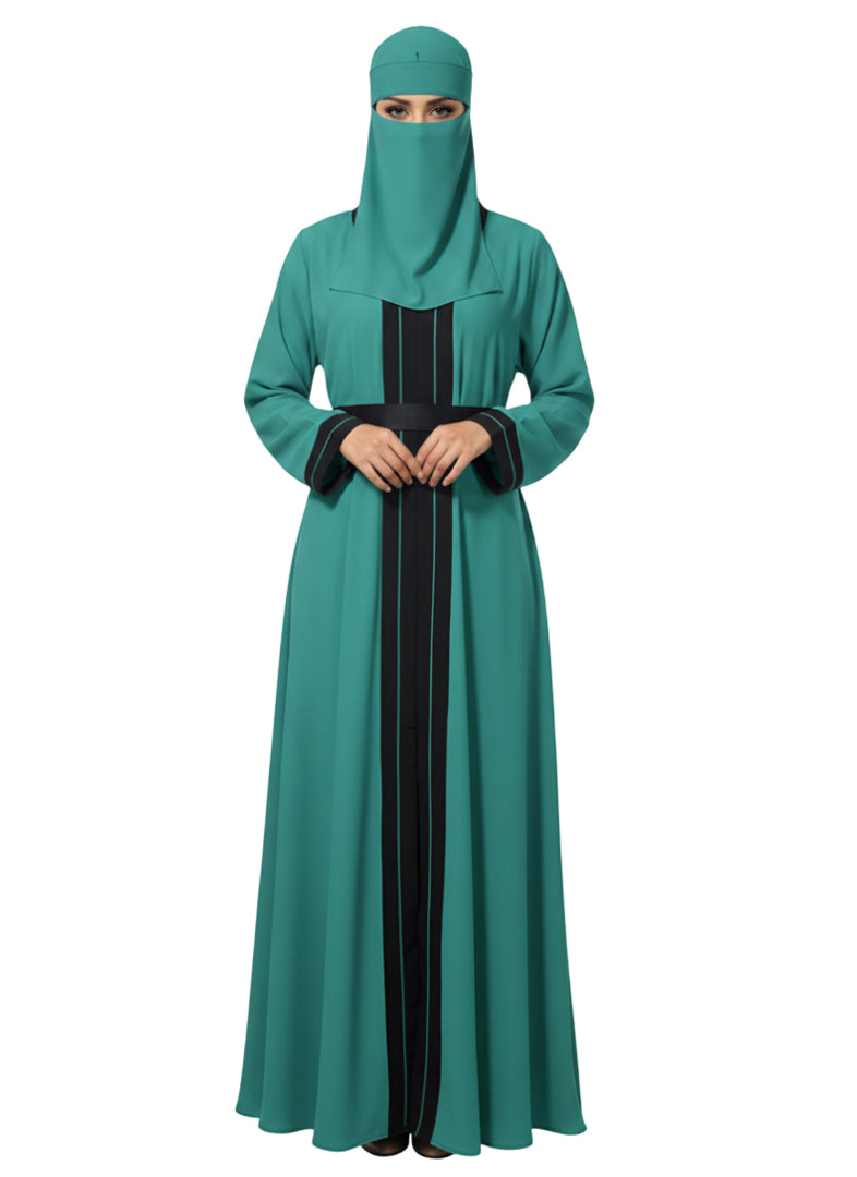 Inara Abaya Burqa With Embroidered Front Open