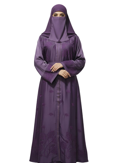 Modest Wear Embroidered Double Shrug Abaya Burqa for Women