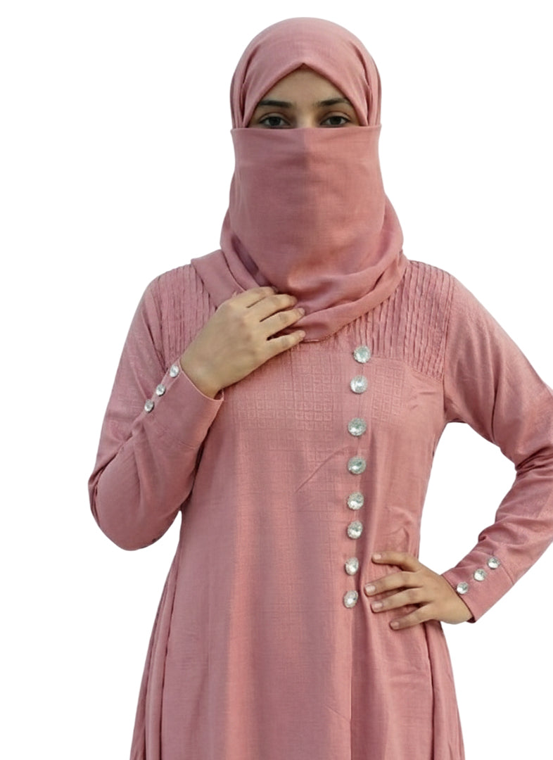 Elegant Embroidered Front Open Abaya Burqa – Modest Fashion Training Edition