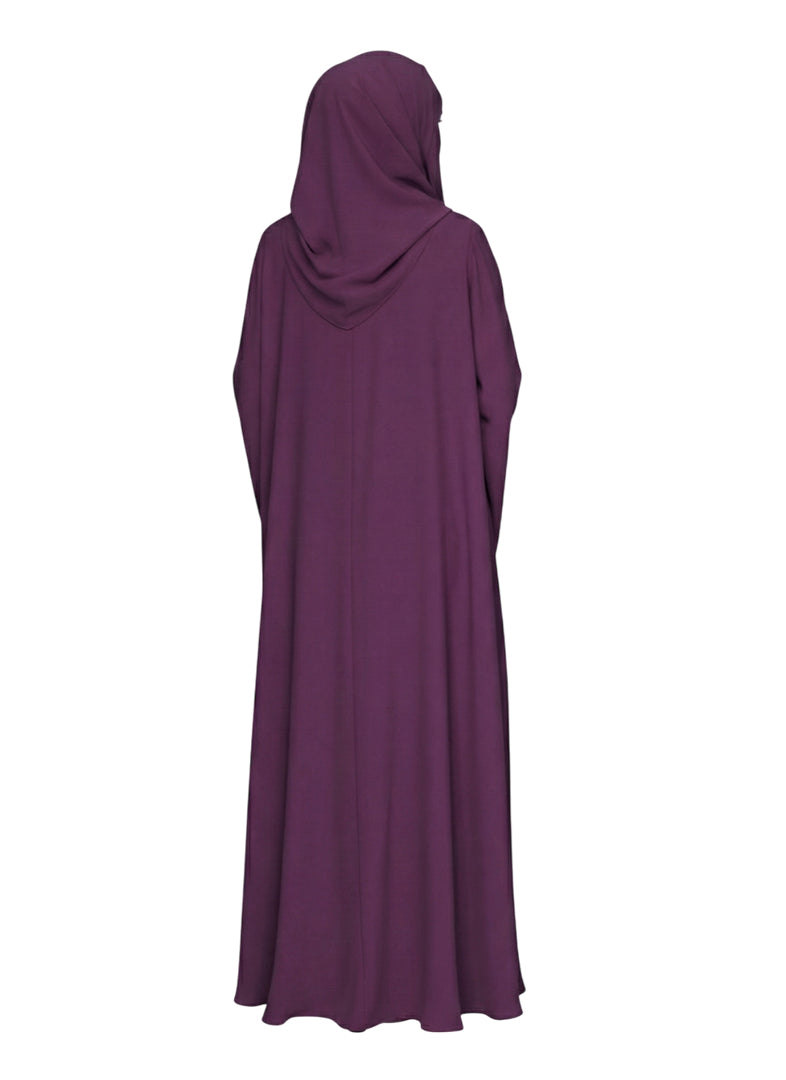 Women's Butterfly Abaya Burkha Rose Pink | Soft Premium Nida Fabric with Pearl Detailing