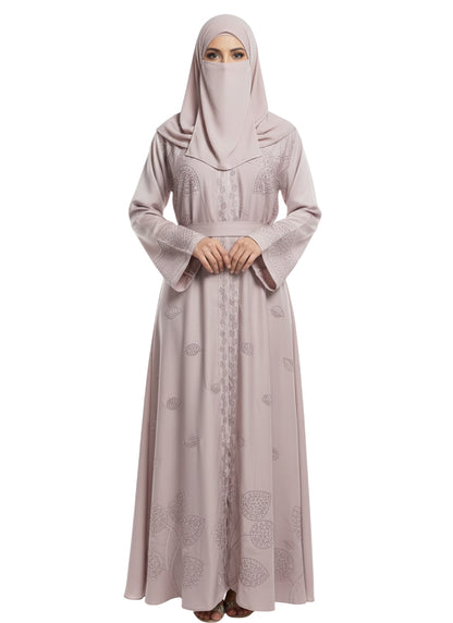 Modest Wear Embroidered Double Shrug Abaya Burqa for Women
