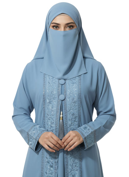 Designer Abaya with Tonal/Metallic Embellishment