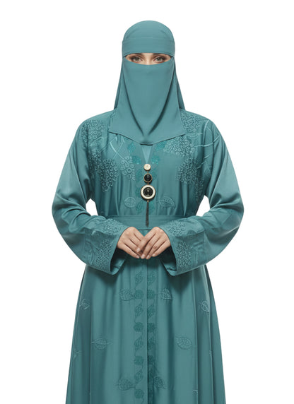 Modest Wear Embroidered Double Shrug Abaya Burqa for Women