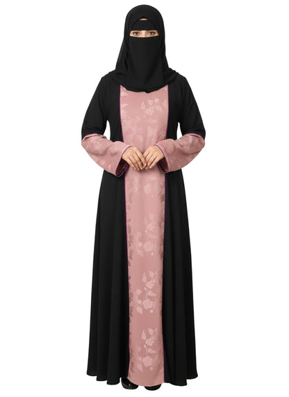 Graceful A-Line Abaya with Fancy Embroidery – Modest Burqa Dress