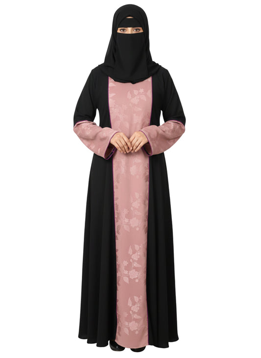 Graceful A-Line Abaya with Fancy Embroidery – Modest Burqa Dress