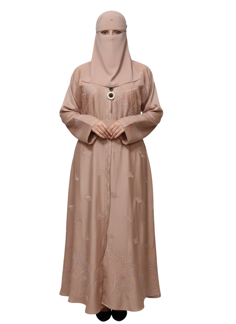 Modest Wear Embroidered Double Shrug Abaya Burqa for Women