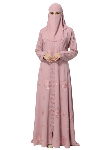 Emerald Green Embroidered Abaya Dress – Elegant Full-Coverage Modest Burqa