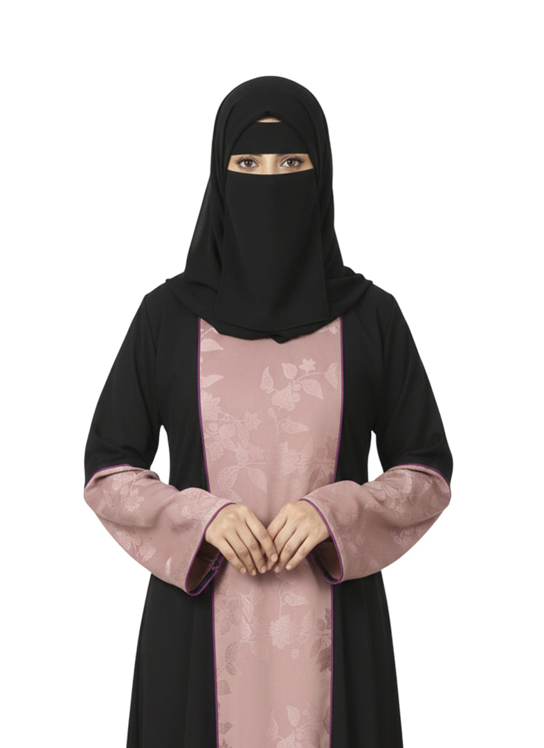 Graceful A-Line Abaya with Fancy Embroidery – Modest Burqa Dress