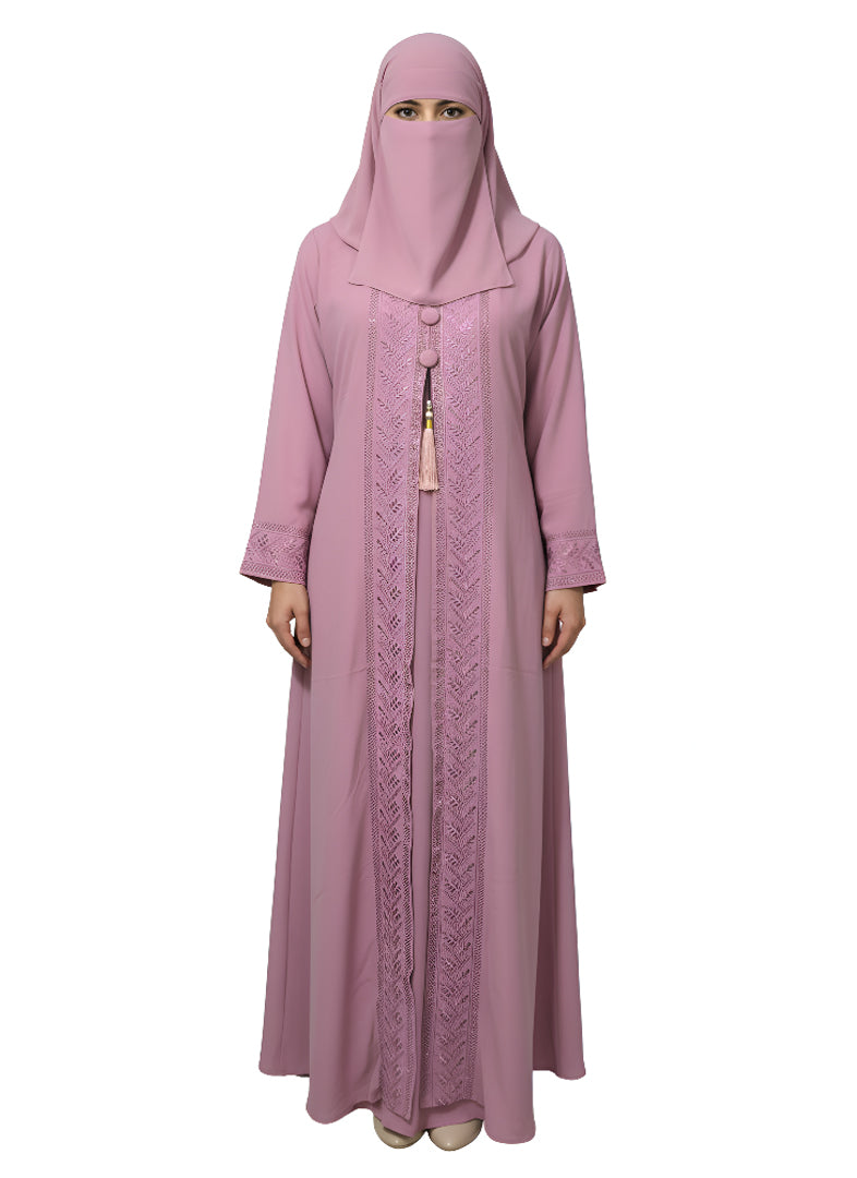 Full Coverage Pleated Abaya – Elegant Modest Burqa with Long Sleeves
