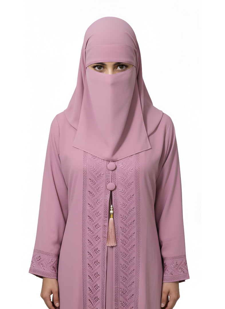 Full Coverage Pleated Abaya – Elegant Modest Burqa with Long Sleeves