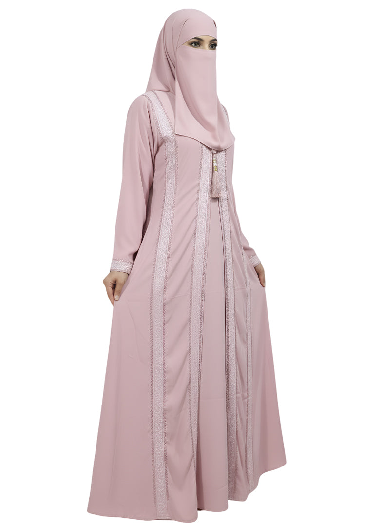 Inara Abaya Burqa With Embroidered Front Open