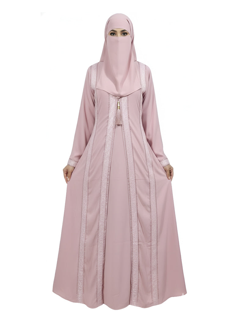 Inara Abaya Burqa With Embroidered Front Open