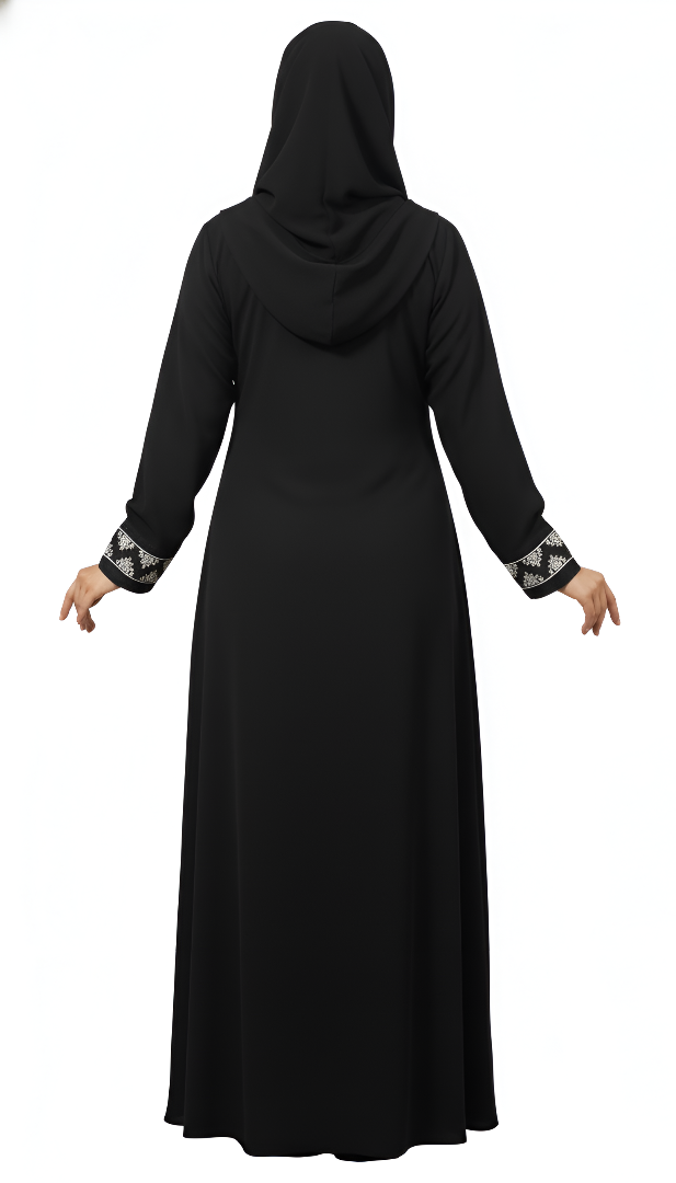Black Embroidered Abaya Burqa – Modest Fashion Training Edition