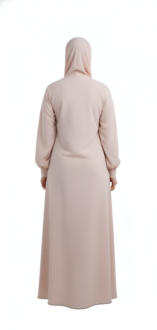 Modest Wear Abaya – Blush Soft Nida Burqa with Elastic Cuff Sleeves