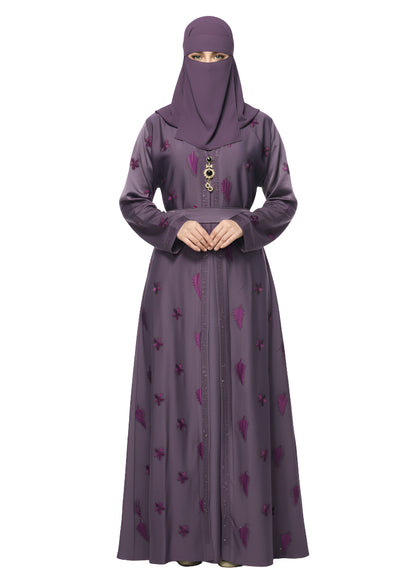 Modest Wear Embroidered Double Shrug Abaya Burqa for Women
