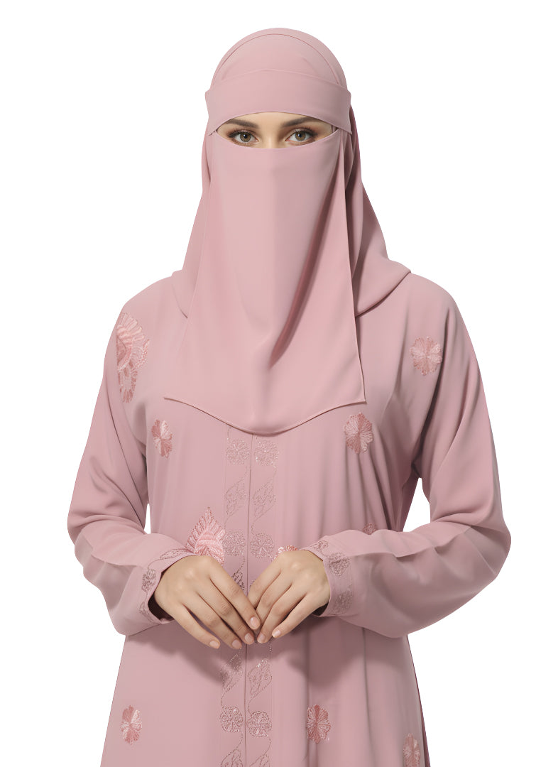 Emerald Green Embroidered Abaya Dress – Elegant Full-Coverage Modest Burqa